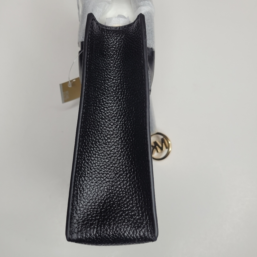 Michael Kors Mercer Extra-Small Pebbled Leather Crossbody Bag Black - Picture 7 of 9